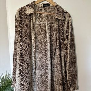 Brown snake skin oversized shirt